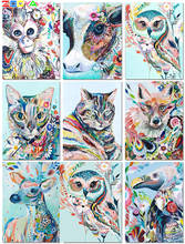 Pintura de diamante 5D DIY, Kit de punto de cruz de Animal bordado, mosaico de gato, imagen, pegatina de pared, pintura de mosaico, decoración del hogar M0002 2024 - compra barato