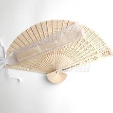 Printing Logo Wood Hand Fan Wedding Favors Chinese Wooden Folding Fans Customized&Personalized Gift 70pcs 2024 - buy cheap