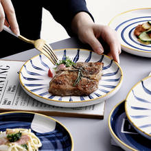 Керамические обеденные тарелки в скандинавском стиле, блюда для завтрака в западном стиле, креативная посуда ручной росписи, круглые блюда, украшение для дома 2024 - купить недорого