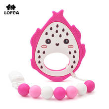 LOFCA Baby Teether Silicone Dragon Fruit Pacifier Chain Clip BPA Free Baby Teething Toys Silicone Bead Newborn Nursing Necklace 2024 - buy cheap