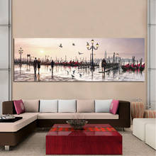 Pintura en lienzo de paisaje abstracto para decoración del hogar, carteles e impresiones de amantes y vista de la ciudad, Cuadros, imágenes artísticas de pared para sala de estar 2024 - compra barato