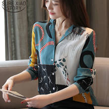 Print Ladies Shirt Korean Style Women Fashion Long Sleeve Chiffon Shirt Blusas Mujer De Moda 2022 Autumn Office Tops 6098 50 2024 - buy cheap