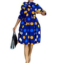 3XL Plus Size African Dresses For Women 2021 Dot Print Dashiki Design Bazin Midi Dress For Lady Africa Clothing Pleated Dress 2024 - buy cheap