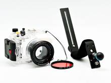 Kit de carcasa de cámara de agua Meikon, mango de buceo de aluminio y filtro submarino rojo, para Sony DSC RX100 II, 40m/130 pies, 67mm 2024 - compra barato