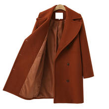 Autumn winter woolen coats woman plus size loose woolen overcoat female Long sleeve double row long trench coat woolen coat 2024 - buy cheap
