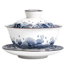 Copo de chá de cerâmica jingdezhen bacia de chá de chá de mão resistente ao calor tigela de chá de porcelana branca 2024 - compre barato