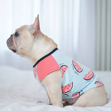 Летняя одежда для собак для маленьких собак, костюм чихуахуа, щенка, рубашка с принтом арбуза, модная одежда для домашних животных, жилет для собак, кошек 2024 - купить недорого