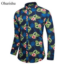 Plus Size M-7XL Autumn Flower Shirt Men Long Sleeve Rugular Fit Men's Casual Button Shirt Fashion Floral Print Shirts Men Blouse 2024 - buy cheap