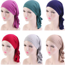 Muslim Women Modal Cotton Elastic Turban Cap Head Wrap Pirate Hat Cancer Bandanna Cap Doorag Chemo Hair Loss Cover Beanie Scarf 2024 - buy cheap