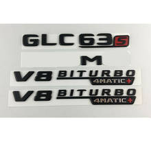 Black for GLC63s AMG V8 BITURBO 4MATIC+ Trunk Fender Badge Emblems for Mercede s 2024 - buy cheap