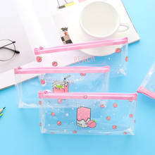 1Pcs/lot Creative Small Fresh Large Capacity Simple Fruit Transparent  Pencil Case School Supplies Stationery 2024 - buy cheap