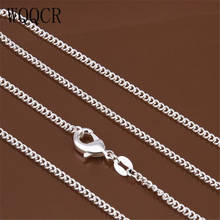 WQQCR Hot Sale 1PC Pure 925 Sterling Silver Chain Necklace With Big Discount 16"-30"Popular Flat Curb Design Jewelry Top Quality 2024 - buy cheap