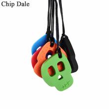 Chip Dale 5pcs Baby Teether Skull Shape Chew Necklace Silicone Teether Sensory Toy Autism Therapy Tool Special Needs ADHD 2024 - buy cheap