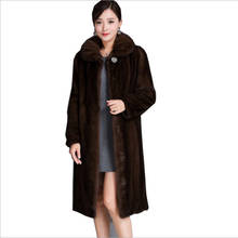 Mink Fur Coat Female Faux Fur Long section Faux Fur Coat Temperament Casual 6xl Plus Size Women Jacket Black Plush Coat Ladies 2024 - buy cheap