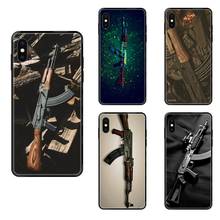 Защитите Парижа Ak47 Ak 47 M16 Go дешево для Galaxy S5 S6 S7 S8 S9 S10 S10e S20 edge Lite Plus сверхспециальный роскошный черный мягкий 2024 - купить недорого