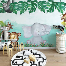 Papel tapiz Mural personalizado 3D, decoración De pared De fondo para dormitorio De niños, dibujos animados, Animal, elefante, flor, Fresco 2024 - compra barato