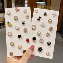 10pcs Button Brooch Set Imitation Pearl Rhinestones Pin Coat Clothes Accessories Gift Prevent Exposure Brooches for Women 2024 - buy cheap