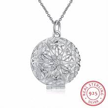 Lekani colares femininos de prata esterlina 925, pingente redondo e flutuante, furado, joia fina para mulheres 2024 - compre barato