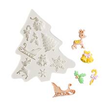 Christmas tree shape 3D Craft Relief Chocolate confectionery Silicone Mold Fondant Cake Kitchen Decorating DIY Tools 2024 - buy cheap