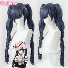 Ciel Phantomhive-Peluca de Cosplay para mujer, cabellera sintética resistente al calor, color gris y azul, color negro, Anime 2024 - compra barato