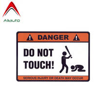 Aliauto aviso etiqueta do carro perigo não toque decalque acessórios pvc para hyundai vw jeep renegado renault clio, 15cm * 10cm 2024 - compre barato
