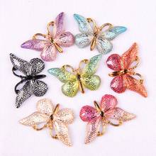 BOLIAO 7Pcs 23*38mm Butterfly Colorful Acryl Flat Back with 1 Hole Handmade Art Work Earring Pendant Decoration Craft DIY R329 2024 - buy cheap