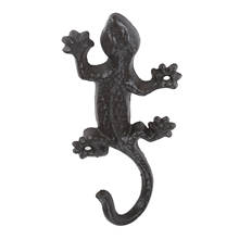 Gecko-gancho de parede de ferro fundido, rústico, cabide de parede, lagarto, criativo, animal, vintage, cozinha europeia, decoração de banheiro com parafuso, 1 conjunto 2024 - compre barato