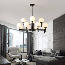 Candelabro nórdico para sala de estar, lámpara minimalista moderna para dormitorio, comedor, personalidad creativa, bolas de cristal Rojas netas 2024 - compra barato