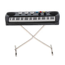 1:12 Keyboards Electronic Organ Musical Instrument Model Dollhouse Miniature Decor, Plastic + Metal 2024 - buy cheap