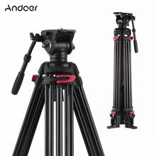 Andoer Professional Photography Tripod Stand Aluminium Fluid Hydraulic Bowl Head for Canon Nikon Sony DSLR Cameras 2024 - buy cheap