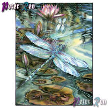 diamond Painting Pond lotus dragonfly Cross Stitch DIY full Square\Round diamond Embroidery Rhinestone picture Home decoration 2024 - buy cheap