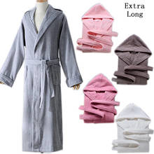 Winter Bathrobe Hooded Thick 100% Cotton Men's robes Five-star Hotel Robes Women Long-Sleeve Absorbent Terry Fleece Pijamas 2024 - buy cheap