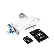 Lector de tarjetas SD USB tipo C 2,0 OTG, adaptador de tarjeta de memoria USB tipo C + + Micro USB 3 ranuras para TF SD Micro SD SDXC SDHC 2024 - compra barato