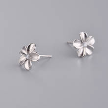 Pendientes de plata de ley 100% con forma de flor para mujer y niña, joyería con cierre de tuerca, 925 2024 - compra barato