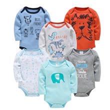 Kavkas 6 Pcs/lot Baby Boys Girls Bodysuits Cartoon Printed Autumn Spring Clothes Long Sleeve 0-24 Months Newborn Boy Clothing 2024 - buy cheap