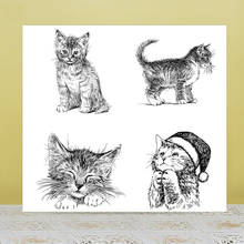 AZSG Realistic Cat Clear Stamps/Seals For DIY Scrapbooking/Card Making/Album Decorative Silicone Stamp Crafts 2024 - buy cheap