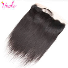 Vanlov Brazilian Straight Human Hair Lace Frontal Closure 13x4 Free Part Swiss Lace 100% Remy Natural Hairline 2024 - buy cheap