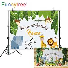 Funnytree 1st Birthday Party Wild One Photo Background Photography Studio Safari Jungle Animal Forest Backdrop Photophone 2024 - buy cheap