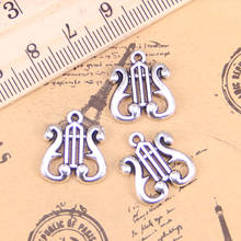 12 Uds. Colgantes antiguos de arpa 17x16mm, joyería de plata tibetana Vintage, collar de pulsera DIY 2024 - compra barato