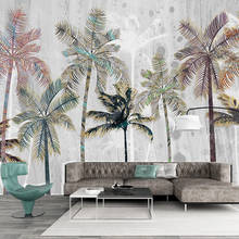 Custom Photo Nordic Tropical Plants Coconut Tree Landscape Wall Painting Living Room Restaurant Bedroom 3D Wall Murals Wallpaper 2024 - buy cheap