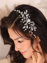 Presilhas de cabelo estilosas, grampos de cabelo com strass e cristal prateado, presilhas de cabelo chinesas, para mulheres, acessórios de casamento 2024 - compre barato