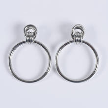 2020 Fashion Big Circle Earrings Women Geometric Statement Long Drop Earrings Vintage Za Hanging Earrings For Women Jewelry 2024 - buy cheap