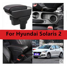 Para Hyundai Solaris 2 / Accent / Verna 2017 2018 Central Centro Caixa De Armazenamento Console Braço Descanso de Braço Rotativo 2024 - compre barato