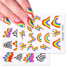 1PC Colorful Letter Nail Water Decals Colorful Flower Leaf Water Transfer Sliders Nail Stickers For Nails Manicures Nail Wraps 2024 - buy cheap