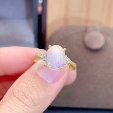 The Best Gift For the Wedding 100% Real Natural Opal Rings 925 Sterling Silver Fine Jewelry For Men or For Woman 2024 - buy cheap