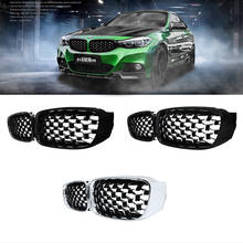 Car Front Kidney Grills Diamond Grille for BMW 3 Series GT F34 Gran Turismo 320i 328i 330i 325d 12-19 Chrome Black Car Styling 2024 - buy cheap