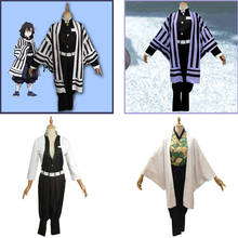 Fantasia de kimono feminina demon slayer, para cosplay de igro no yaiba shinazugawa e sanemi sabito 2024 - compre barato