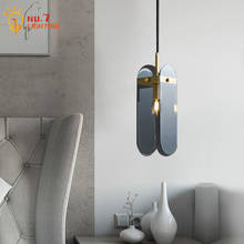 Современный роскошный подвесной светильник из серого стекла и меди, светодиодный светильник E14, дизайнерский подвесной светильник, домашний декор, прикроватный светильник для спальни, кабинета, гостиной, кухни 2024 - купить недорого
