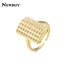 NEWBUY Gold Color Statement Geometric Ring Fashion Hip Hop Punk Style Party Jewelry For Women OL Accessories 2024 - buy cheap