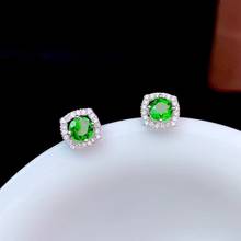 CoLife Jewelry Classic 925 Silver Stud Earrings 5mm Natural Diopside Earrings Simple Silver Gemstone Earrings for Daily Wear 2024 - buy cheap